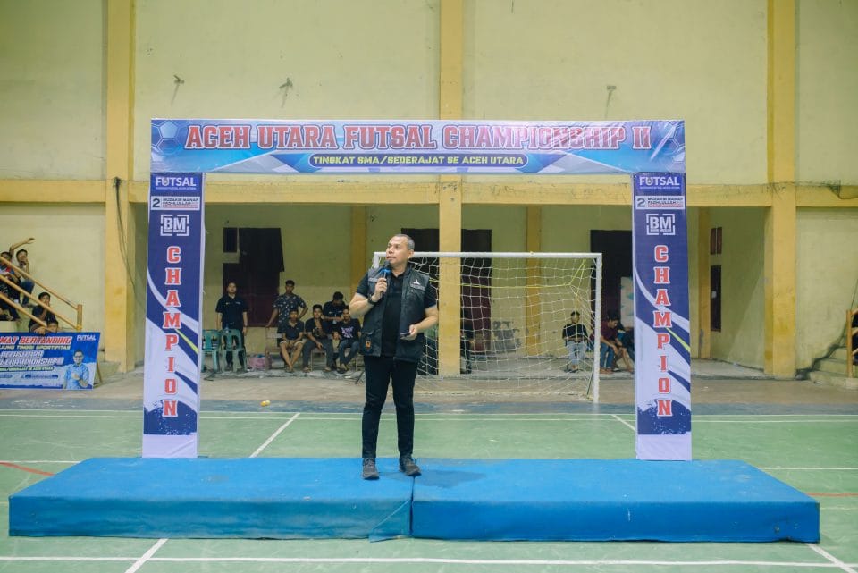 Muslim, S.HI.,MM Buka Turnamen Aceh Utara Futsal Championship II