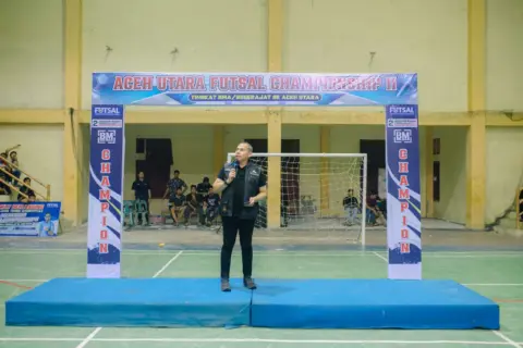 Muslim, S.HI.,MM Buka Turnamen Aceh Utara Futsal Championship II
