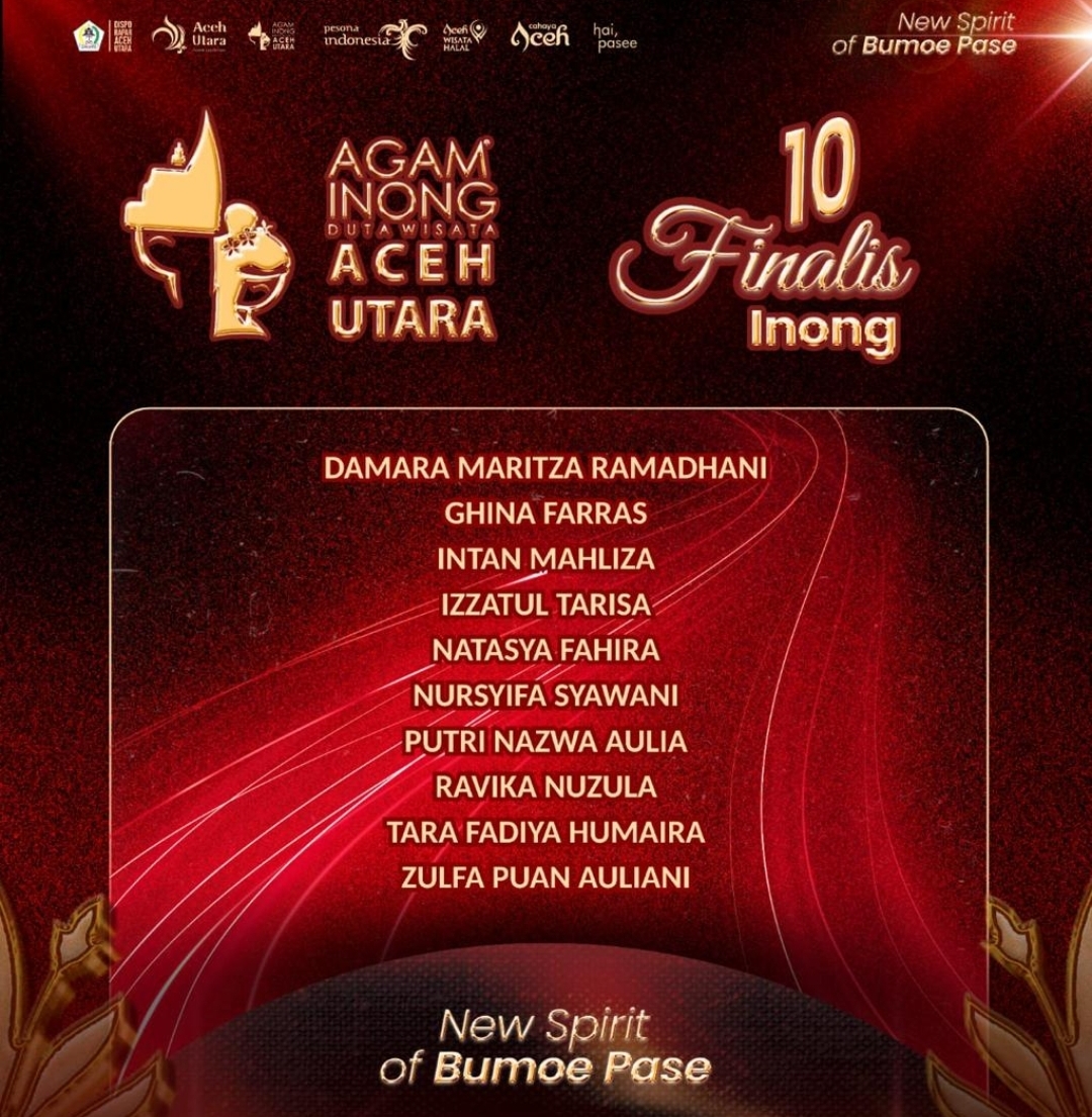10 finalis Inong (wanita) Duta Wisata Aceh Utara Tahun 2025. (Photo : ist)