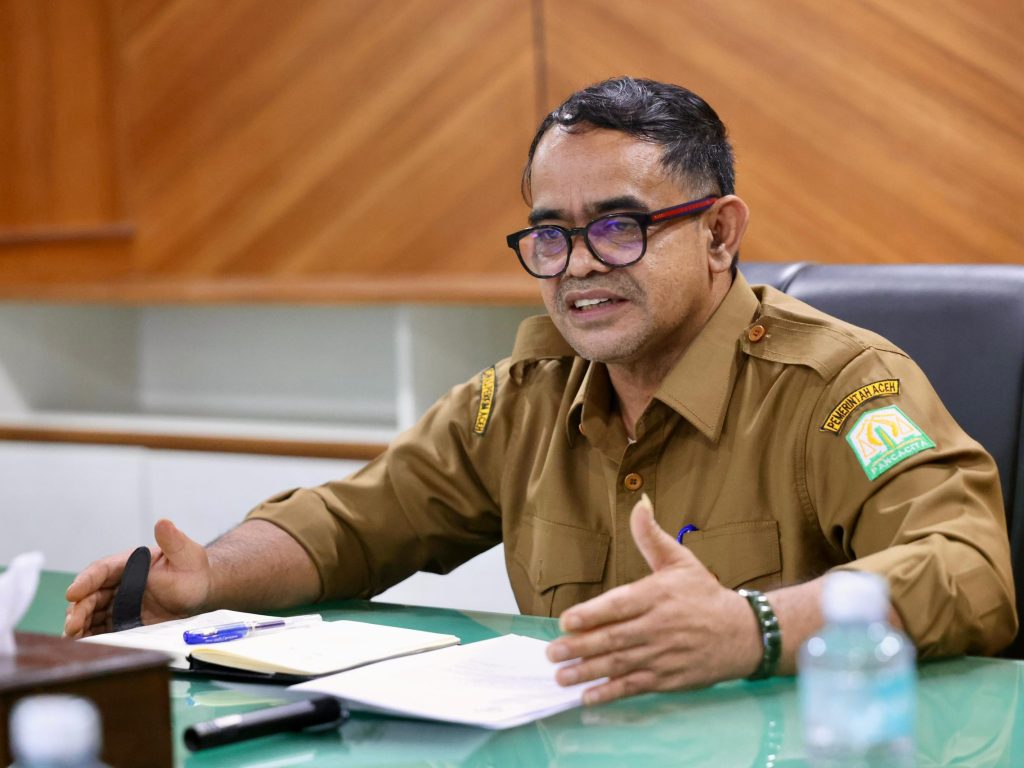 Foto: Plt. Sekretaris Daerah (Sekda) Aceh, Taufik, ST, M.Si., mengikuti entry meeting bersama Badan Pemeriksa Keuangan (BPK) RI