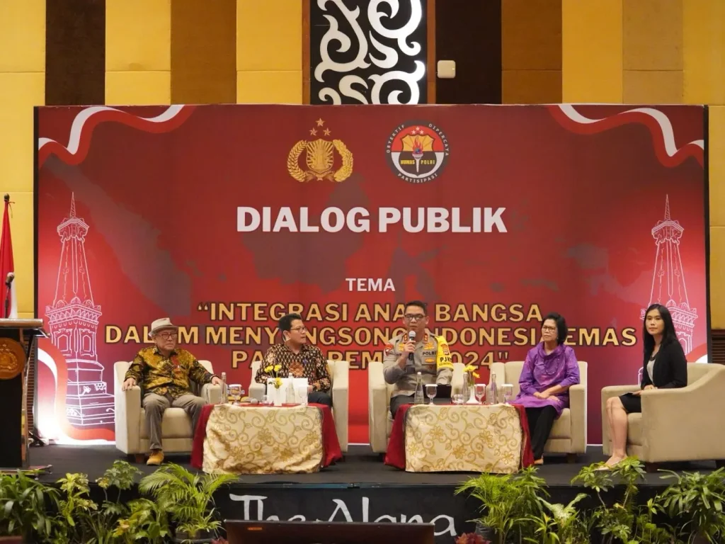 Foto: Kepolisian Negara Republik Indonesia menggelar dialog publik yang mengusung tema "Integrasi Anak Bangsa dalam Menyongsong Indonesia Emas Pascapemilu 2024" di The Alana Hotel, Yogyakarta, Selasa, 5 Maret 2024.