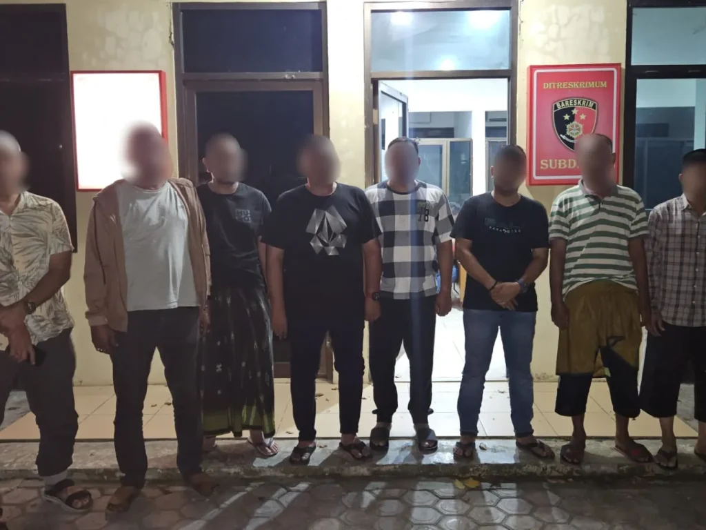 Foto: Tersangka pengrusakan barang dan fasilitas kantor KONI Kabupaten Aceh Timur