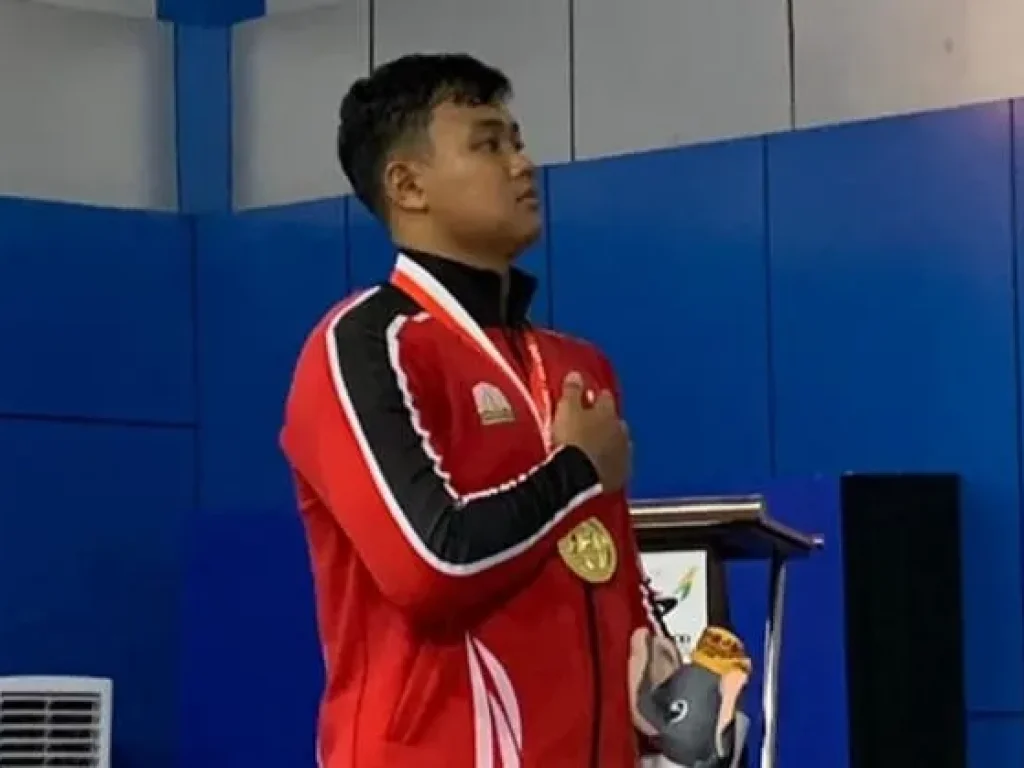 Foto: Bripda M Dimas Pratama berhasil meraih medali emas pada Pekan Olahraga Nasional (PON) XXI Aceh-Sumut lewat cabang olahraga (cabor) kurash kelas +81 putra.