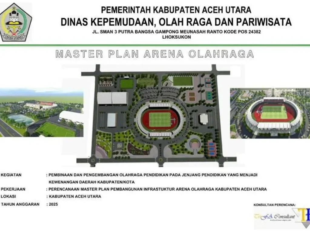 Foto: Master Plan Area Olahraga Kabupaten Aceh Utara