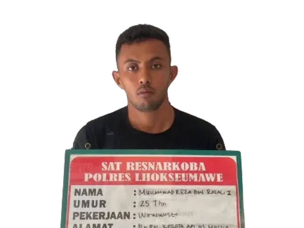 Foto: MZ (25 thn) seorang wiraswasta, atas dugaan penyalahgunaan narkotika jenis sabu